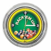 Rack 'em up neon clock (NCK-2). 