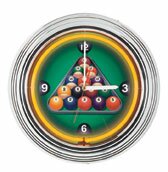 Balls in rack neon clock (NCK-3)