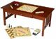 Mission Style Coffee Table - 6 in 1 game table, Monopoly, Scrable, Chess, Checkers, Backgammon and wood top. Includes game pieces.