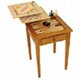 Oak End Table - 6 in 1 game table, Monopoly, Scrable, Chess, Checkers, Backgammon and wood top. Includes game pieces.